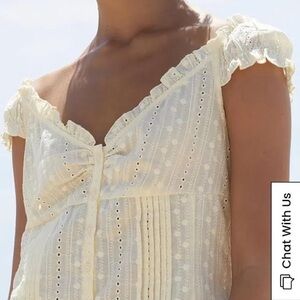 Brandy Melville Yellow Eyelet Top
